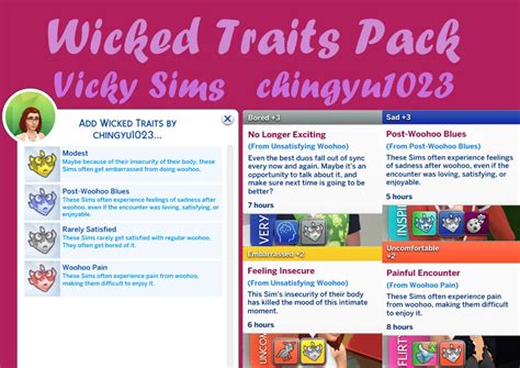 wicked whims traits|Wicked Traits Pack (sfw/nsfw available) v1.8 .